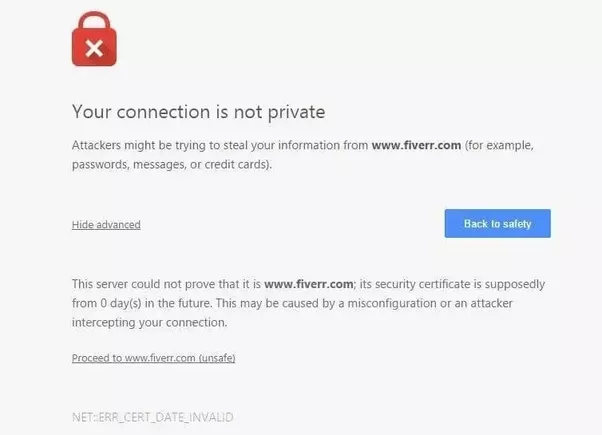 Your connections isnt private problem in Google Chrome browser