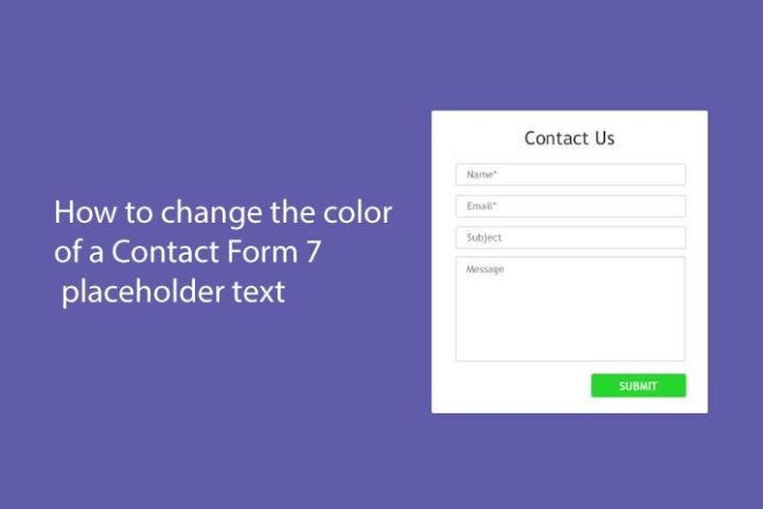 How to change the color of a Contact Form 7 placeholder text