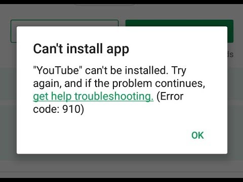 Error Code 910 Google Play Store
