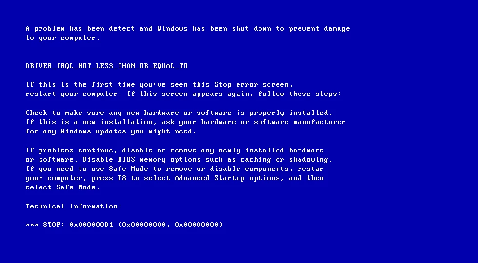 How To Fix Windows XP Blue Screen Errors