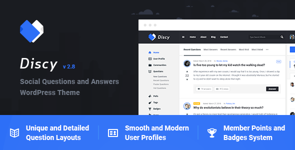 Discy - Social Questions and Answers WordPress Theme v3.2