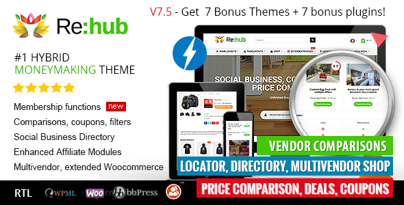 REHub - Price Comparison, Affiliate Marketing, Multi Vendor Store, Community Theme v9.5.4