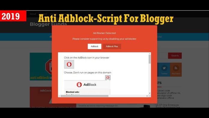 Anti Ad block Script For Blogger