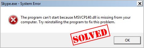 msvcp140 error fix