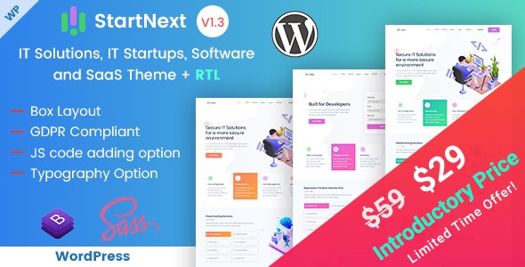 StartNext IT Startups WordPress Theme