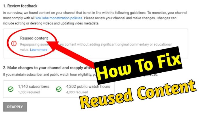 YouTube Reused Content